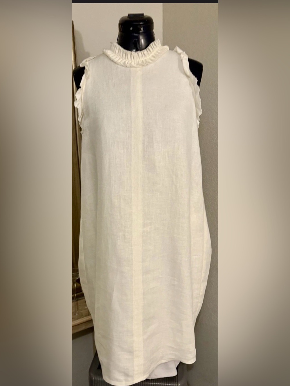 CAS Cloth and steel ivory women’s shift  dress 100% cotton size medium